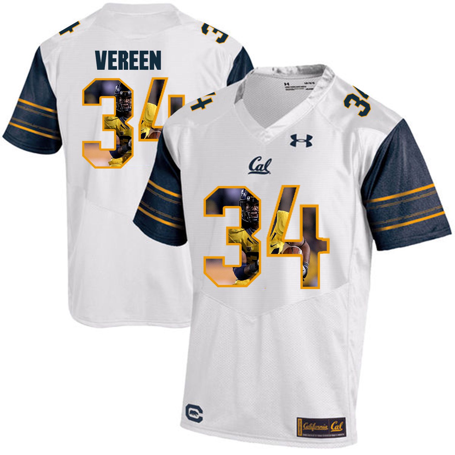 Men California Golden Bears #34 Shane Vereen White Customized NCAA Jerseys